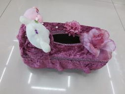 榮春日用品 酒紅色花邊盒裝抽紙，廠家直銷打造高檔家居百貨